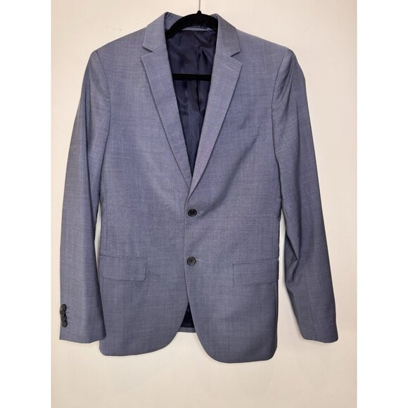 Theory Slim Fit Wool Suit Jacket Lined Blue Sz 36R MINT - Picture 1 of 15